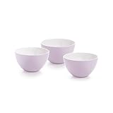 Qdesign - 3er-Set Melaminschalen (12,5 cm) - Schüsseln aus Neutralem und Gesundem Material - Stapelbare Küchenbehälter - Ideal für Beilagen & Dessert - Lavendel