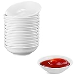 Yeenano Dippschälchen,12 Stück Sojasauce Schälchen Weiß,7,2x2 cm Runde Dip Schälchen Set,Kleine Schälchen für Dips,Saucenschalen Sushi Schälchen,Runde Gewürzschale,Dips,Gewürze,Snacks,BBQ