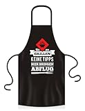 YORA Grillschürze für Männer lustig - Vatertagsgeschenk - Bin am Grillen - Kochschürze Inkl. personalisierbarer Urkunde - lustige Geschenke zum Vatertag (Bin am Grillen)