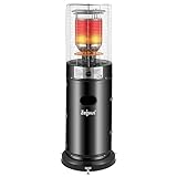 Zelsius Gas Heizstrahler 'Zermatt' | 11 kW | Ø 46 cm x 137 cm | Schwarz | Terrassenheizstrahler außen, Terrassenheizung, Outdoor Heizpilz, Gasheizpilz für Terrasse Balkon und Garten