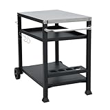 TAINO NIKAN Grillwagen Grilltisch Rollwagen Grillständer klein mit Rollen Outdoor Balkon Garten Terrasse Schwarz