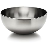 com-four® Salatschüssel Ø 29 cm aus Edelstahl - große Servierschüssel 12,5 cm hoch - robuste 6,5 Liter Schale für Salat, Obst, Snacks & Beilagen - spülmaschinenfest (1 Stück - Ø 29 cm)