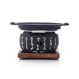 YAOBAO BBQ Grill Holzkohlegrill Babecue Grill Runder Tragbarer Grill Im Japanischen Stil Tischgrill Mit Drahtgitter Und Holzfuß Für Yakiniku, Robata, Yakitori, Takoyaki Und BBQ,Small