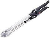 TROIKA Grillzange mit herausnehmbarer Taschenlampe – BBQ + Light – warmweißes LED-Licht, inkl. AA-Batterie – Zange feststellbar, lebensmittelecht (LFGB geprüft) – hitzebeständiger Kunststoffgriff