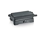 SEVERIN MultiGrill XL, hochwertige Keramikbeschichtung, große Grillfläche, PFAS-freie Grillplatten, fettarmes Grillen, Burger, Panini, Elektrogrill Indoor, 1800W, schwarz, KG 2391