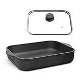 Hoffmann Aluguss Bratreine Auflaufform Induktion I Bräter Rechteckig 32x 24,5 x 6 cm Innenmaß I Auflaufblech Lasagneform Backofenform I Backform Induktionsgeeignet