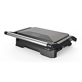 Black+Decker – Grill BXGR1001E | 1000W | 180°-Öffnung | Platten 23×14,5 cm | Antihaft PFOA-frei | Schwimmdeckel | Auffangschale | Kontrollleuchten | Cool-Touch