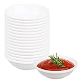 agogue 16 Stück Dip Schälchen 7.2x2cm – Saucenschälchen für Sojasoße, Essig, Marmelade – Mini Mehrzweck Dipschalen aus Kunststoff (Flache Snackschalen)