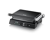 SEVERIN SEVINI Comfort für Fleisch, Fisch & Gemüse, digitaler Sandwich-Maker für fettfreies Grillen mit 5 Auto-Programmen, keramikbeschichtet, Indoor-Grill bis 230°C Hitze, 1.800 W, schwarz, KG 2399