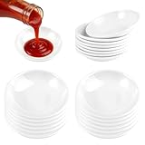TESSTSY 20 Stück Keramik Dipschalen, Dipschälchen Klein, Weiß Saucenschälchen, Dipschalen, Kleine Schälchen für Dips, Dip Schälchen Set, für Saucen, BBQ-Sauce, Obst, Snack, Gericht Saucenschale