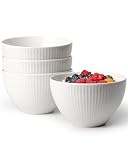 NUTRIUPS Müslischalen 4er Set, Tief Suppenschalen Weiß, 750ml 14x9cm Schüsseln Keramik, Mikrowellenfest Ofenfest, Bowl Set für Haferflocken Salat, Dessertschalen