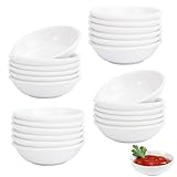 Sojasauce Schälchen, 24 Stück Runde Dip Schälchen Set, 7,2 x 1,9cm Weiß Saucenschälchen, Wiederverwendbar Rund Sojasauce Schüssel, Mini Dipschale, Sushi Schüssel, Kleine Saucenschalen, für Beilagen