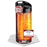 Heimwert Infrarot Stand Heizstrahler – Sofortige Wohlfühlwärme für Terrasse & Innenbereich, mobil & effizient, geräuschlos & allergikerfreundlich - Testurteil Sehr gut (56cm Höhe)