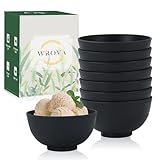 Wrova Snackschalen – Kleine Schüssel-Set 8 Stück – Unzerbrechliche, wiederverwendbare Kunststoffschalen – 280 ml Küchenschalen für Desserts, Obst und Dips – Mikrowellen- und spülmaschinenfest – Schwar