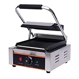 Kaichenyt Elektrischer Kontaktgrill, 1800 Watt Gusseisen Grillplatte 0-300°C Steakgrill ideal als Panini Grill Maker oder Sandwich Toaster