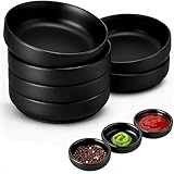 Schwarz Dipschalen Set, Dip Schälchen set6, 8,7 x 2,5 cm Sojasauce Schälchen, Dipschälchen Kleine Schalen für Dips, Soja Saucenschälchen, Runde Dip Bowls für Sushi, Snack, Gewürze, Saucen, Tapas, Soße