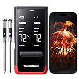 ThermoMaven P2 Smarte Fleischthermometer Kabellose – 152m Bluetooth 5.3, 2 Sonden 6 Sensoren, Unbegrenzte WLAN Überwachung Stabilität, IPX8 Wasserdicht, Grill Ofen Küche Lebensmittel Heißluftfritteuse
