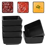 YGKYMVW Dipschalen Set, 6 Stück 9cm Schwarz Sojasauce Schälchen Kleine Schälchen für Dip Schälchen Quadratische Saucenschälchen, Snack Schalen Schüssel Sushi Schälchen für Soße Gewürzen Beilagen