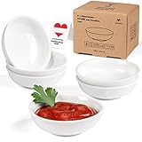 Urban Lifestyle 6 x Dipschälchen Porzellan 35ml weiß Saucenschälchen Dipschale Ayumi rund Sojasauce Schälchen, Sushi Schälchen, Marmeladenschälchen Dipschale