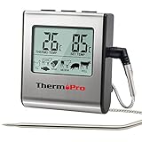 ThermoPro TP16 Digitales Bratenthermometer Ofenthermometer Fleischthermometer Grillthermometer Küchen Thermometer mit Timer für BBQ, Grill, Smoker