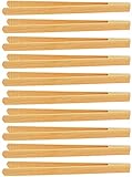 teemando® 10 X Marken Holz-Grillzange 40 cm aus Buchenholz für Wurst, Steaks und Gemüse. Die Bratwurst-Pinzette mit der Rillen-Fräsung