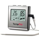 ThermoPro TP16 Digitales Bratenthermometer Ofenthermometer Fleischthermometer Grillthermometer Küchen Thermometer mit Timer für BBQ, Grill, Smoker