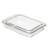 Amazon Basics Ofenfeste Auflaufformen aus Glas, 2er-Set, rechteckig (3 l und 2 l)