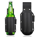 BierHolster, Cowboy Bierholster, PU Leder Bierholster, Bierholster zum Befestigen am Gürtel, Geeignet für die Meisten klein Flaschen und Dosen, Trachten-Look Bier Accessoire, Schwarz
