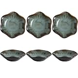 6 Stück Dipschalen Set,Keramik Kleine Schüsseln,Keramik Dip Schälchen Sind Langlebig,Dip Schalen Set Für Snackschalen,Snack Schalen,Sojasauce,Sushi,Antipasti,Schlüssel,Schmuck,Deko(Vintage Grün)