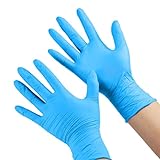 Snner 100pcs Einweg -Nitrilhandschuhe, Blaue Vinyl -Einweghandschuhe große 12 -Zoll -Latex -freie, pulverfreie Handschuhe