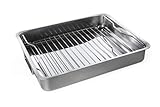 IKEA Koncis Ofenform mit Rost, Edelstahl, Silber, 40 x 32 x 7 cm