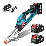 ONEVAN Akku Grillanzünder, 2-in-1 Heißluftfön Zünd & Blasmodus, Temperatur bis 800 °C, kabellos elektrischer Feueranzünder mit 2×3.0Ah Akkus, Holzkohleanzünder/Grillstarter für Grills, Kamine, Camping