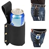 Biergürtel,Leder Bierhalter Gürtel Bierholster,Bier Geschenke für Cowboy Männer Vatertag Weihnachten Biertrinker/Liebhaber Bierzubehör für die Reise.Cowboy Kostüm Herren Accessories.Schwarz