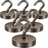 Neosmuk Magnethaken,47kg Magnet Haken Extra Stark für Spind Organizer,Neodym Magnete,Haken Magnetisch Sehr Stark für Werkstatteinrichtung,Heckzelt,Grill,Kleiderhaken,Grau
