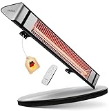 VASNER Teras 25 Infrarot Heizstrahler Terrasse - Terrassenstrahler 2500 W elektrisch - 4 Heizstufen Terassenheizer - Infrarotstrahler Terassenheizstrahler außen outdoor - Mit Fernbedienung (schwarz)