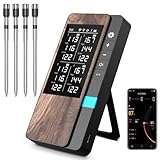 Pakinui Fleischthermometer Kabellos 4er-Pack, Bluetooth Grillthermometer mit App, IP67 Wasserdicht Bratenthermometer Kabellos, Meat Grill Thermometer für Backofen Grill Smoker Rotisserie Airfryer