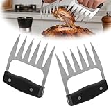2PCS Fleischkrallen Pulled Pork, Pulled Pork Krallen, Pulled-Pork-Gabeln Edelstahl, Pulled Pork Krallen Gabeln Grillzubehör Männer Geschenk Eat Claws zum Zupfen Fixieren von Fleisch für Grillliebhaber