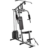 tectake 800546 Kraftstation Fitnessstation Heimtrainer | Butterflymodul | Latzugstange | Beinstreckervorrichtung - Verschiedene Modelle (Typ 1 | No. 402756)