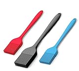 Amazon Brand – Umi - Silikonpinsel, Backpinsel, Grillpinsel, Ölpinsel - 230 Grad - 3er Pack, 1 Groß, 2 Klein