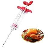 HREDZEO Fleisch Injektor Spritze,Fleischspritze Marinadenspritze Edelstahl Fleisch Marinade Injektoren Lebensmittel Marinade Injektor Spritzen für BBQ Grills Kochen