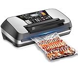 95 kPa Vakuumiergerät, Doppelte Schweißnaht Vakuumierer Für Lebensmittel Starke 10-in-1 Modus folienschweißgerät inkl. Schneider,1 Rollbeutel, 10 Vakuumbeutel und Schlauch