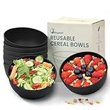 Bugucat Müslischalen 8er Set 760ML, Bowl Schüssel Bruchsicher, Müslischale aus Kunststoff Geschirr Grillpartys und Camping, Suppenschüssel Salatschale für Müsli Salat Suppe