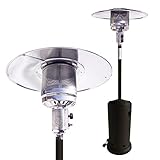 Lemodo Heizpilz 14 kW, Gasheizstrahler mit Piezo-Zündung, stufenlos regulierbar, mit Rädern und Umkippsicherung, für Terrasse, Garten, Sitzgruppen und Außenbereiche, geeignet für Gasflaschen bis 11 kg