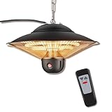 DONYER POWER Elektrische Außenheizungen für Garten Terrassenstrahler mit Fernbedienung Halogenstrahler Deckenmontage 800W/1200W/2000W Gewächshaus Infrarotheizungen