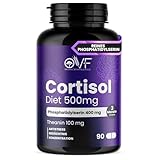Cortisol Diet 500mg Phosphatidylserin 400mg + L-Theanin 100mg 90 Kapseln Cortisol Senken Und Sich Konzentrieren Cortisol Blocker Unterstützt Gedächtnis und Konzentration Glutenfrei Made in Italy