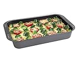 chg 9601-04 Brat und Auflaufform anthrazit-metallic/mit Griffmulde und Arretierungspunkten/antihaftbeschichtet / 41 x 26.5 x 6 cm