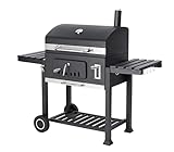 Tarrington House Holzkohlegrill Memphis XL, Ablagetische, Deckel mit Thermometer, fahrbar, Stahl, schwarz