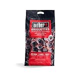 Weber Grill-Briketts (8kg Sack), für Lange und konstante Glut, ideal für längeres Grillen des Grillguts, 100% natürliches Holz, EU-Produkt, nachhaltig gewonnen, FSC Zertifiziert (1759180)