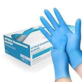 The Real Touch Einweghandschuhe, Blau Nitrilhandschuhe - Box mit 100 Stück, Einmalhandschuhe Puderfrei & Latexfrei, Nitril Handschuhe Einweg für Küche & Reinigung