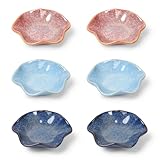 NOVAJOY Keramik Dipschalen, Snackschalen Set 6er, Soja Saucenschälchen, Gewürzschalen Klein, Dipschälchen, Tapas Schalen Set, 60ml Snack Schälchen für Saucen, Snack, Öl und Soja sauce